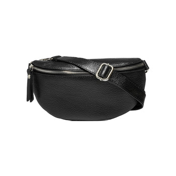 Marsupio nero in pelle martellata Primopiano, Borse e accessori Uomo, SKU b514000022, Immagine 0